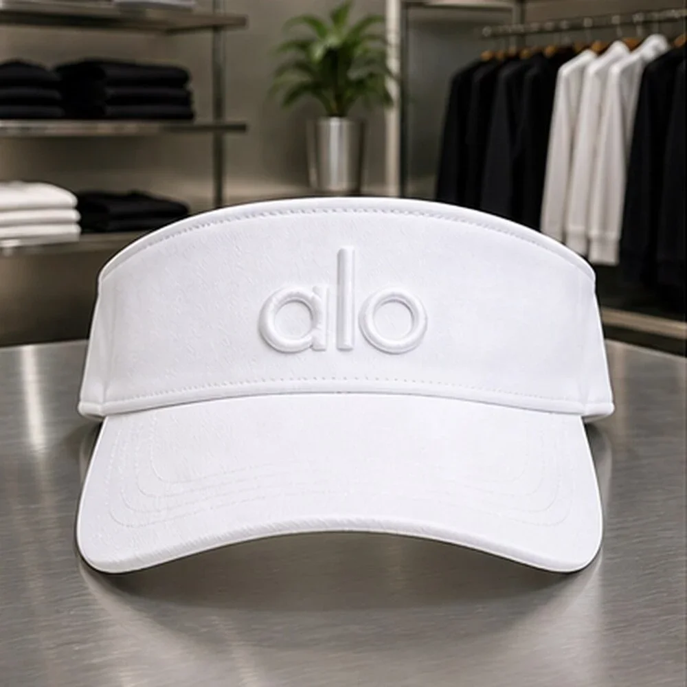 ALO Yoga White Running Open Top Visor Hat NWT
